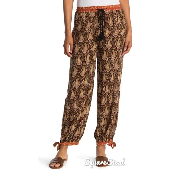 NEW Daniel Rainn DR2 Boho pull on Pants paisley 0 2 XS - Picture 1 of 6